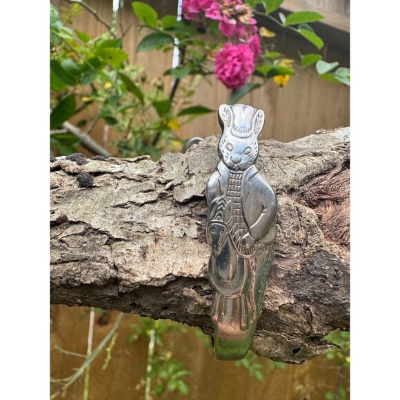 Royal Doulton Bunnykins Tally Ho Vntg Infant Spoon Stainless Steel Cuff Bracelet - Picture 9 of 13